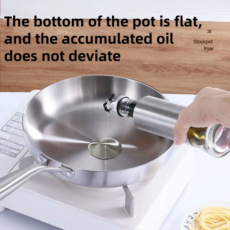 304 stainless steel frying pan, non stick pan, steak pan, suitable for gas stoves and induction cookers, uncoated kitchen utensi