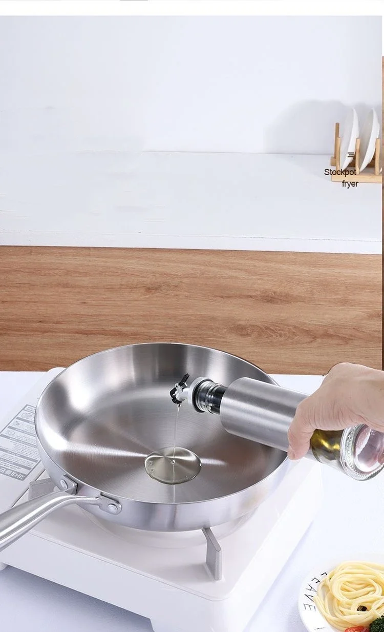 304 stainless steel frying pan, non stick pan, steak pan, suitable for gas stoves and induction cookers, uncoated kitchen utensi