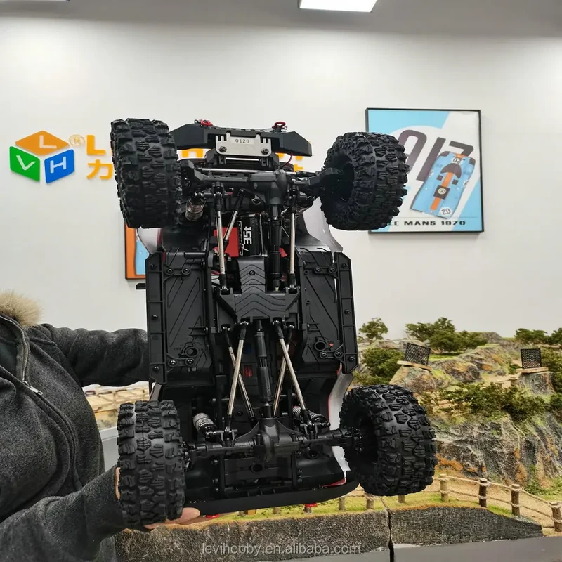 For Adult Hobby RC Off-Road Crawler 1:10 2.4G 4WD LED Lights Dragging RC Truck Brushed Toys Climbing Car