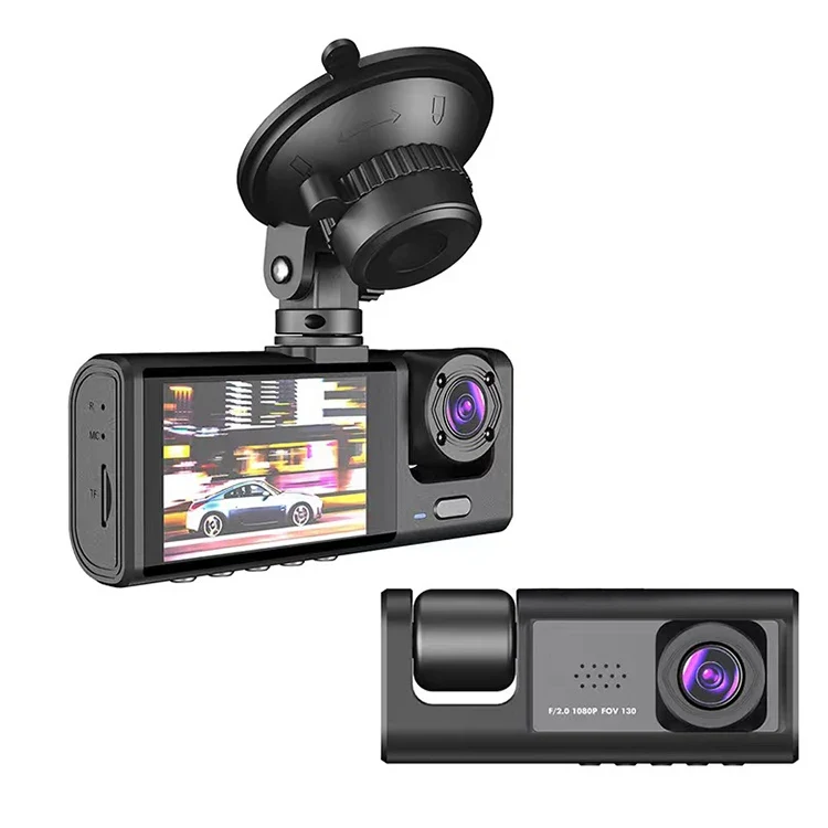 Dash Cam 3 Channels 1080p Hd Front Rear and Inner Camera Car Video Recorder Dvr Black Box Driving Record for Car