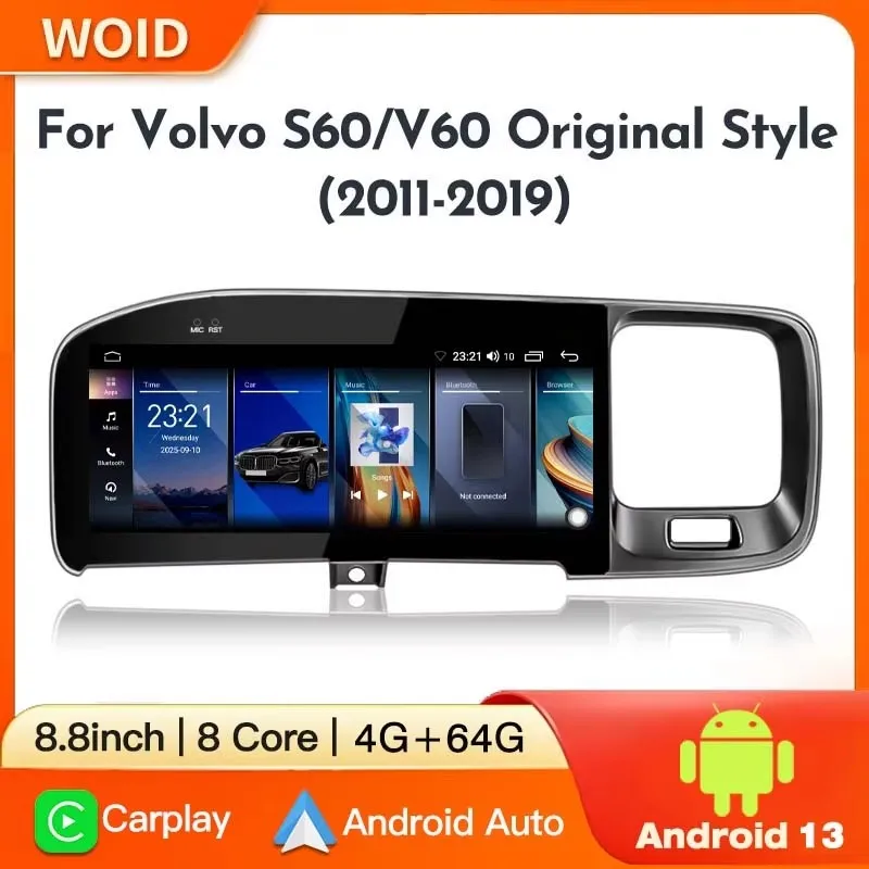 STWEI for Volvo S60 V60 2011-2020 Android Auto Carplay Car Radio Multimedia Video Player 4G DSP 2din Autoradio Stereo Head Unit