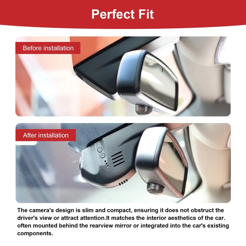 Adinkam Hidden WIFI Car DVR Dash Cam Dash Cam for Audi 2019-2024 A1 A3 A4 A5 A6 A7 A8 Q2 Q3 Q5 Q7 Q8 RS S S5 S8 SQ5 SQ8 TT