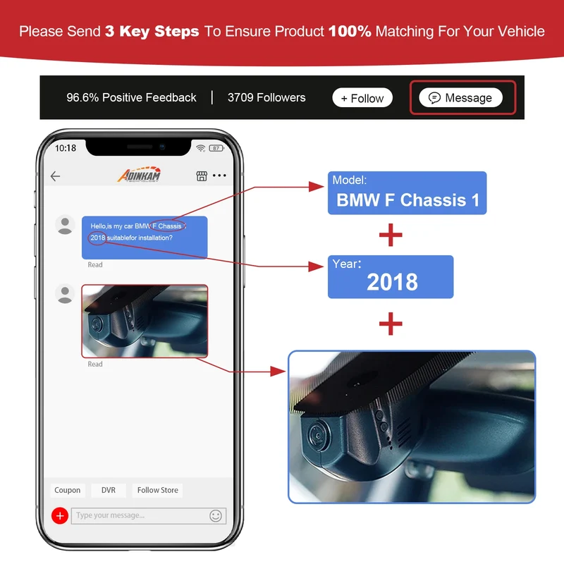 Adinkam Hidden WIFI Car DVR Dash Cam Dash Cam for Audi 2019-2024 A1 A3 A4 A5 A6 A7 A8 Q2 Q3 Q5 Q7 Q8 RS S S5 S8 SQ5 SQ8 TT