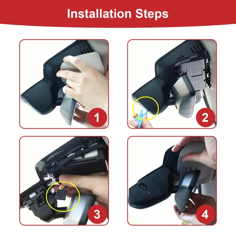 Adinkam Hidden WIFI Car DVR Dash Cam Dash Cam for Audi 2019-2024 A1 A3 A4 A5 A6 A7 A8 Q2 Q3 Q5 Q7 Q8 RS S S5 S8 SQ5 SQ8 TT