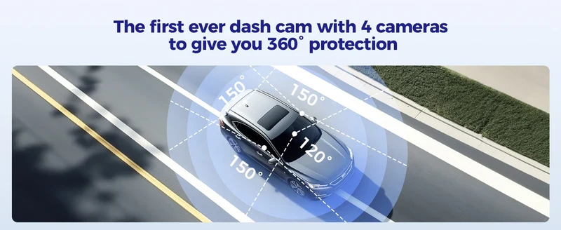 AZDOME Dash Cam M660 2K+3*1080P 4CH Car DVR GPS 5G Wifi Built-in 128GB EMMC Voice Control 24H Parking Monitor Super Night Vision