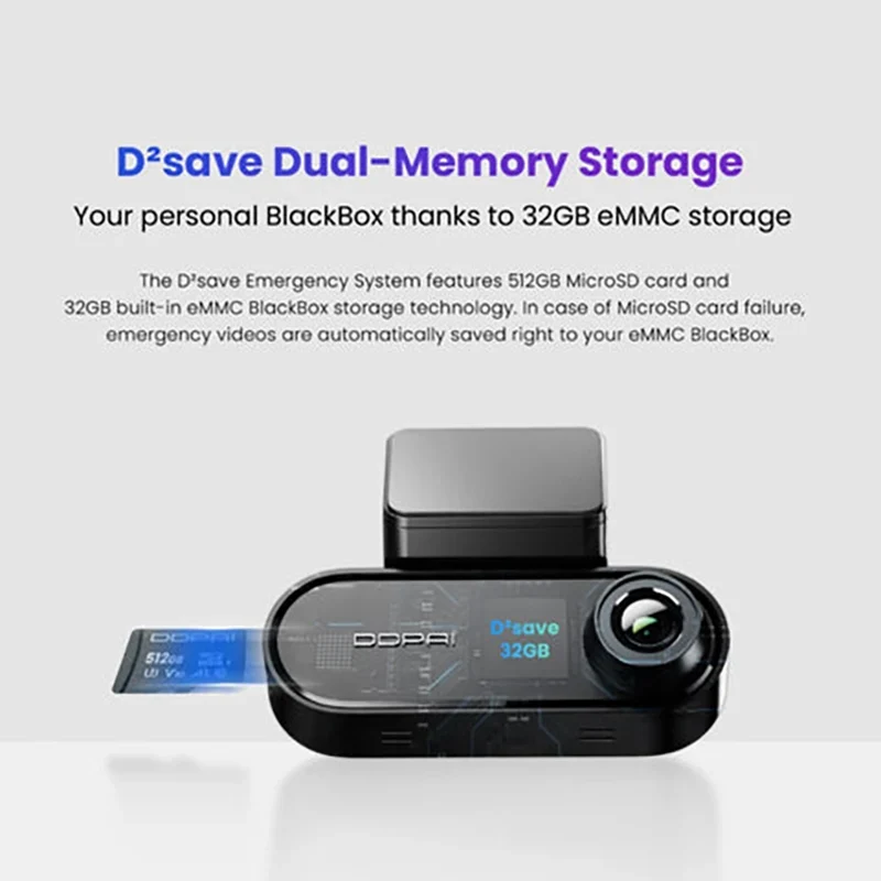 DDPAI N5 Dual Lens Car Black Box Dash Cam 4K Ultra HD Resolution LCD Screen Bluetooth Night Vision Front Rear Recording Black