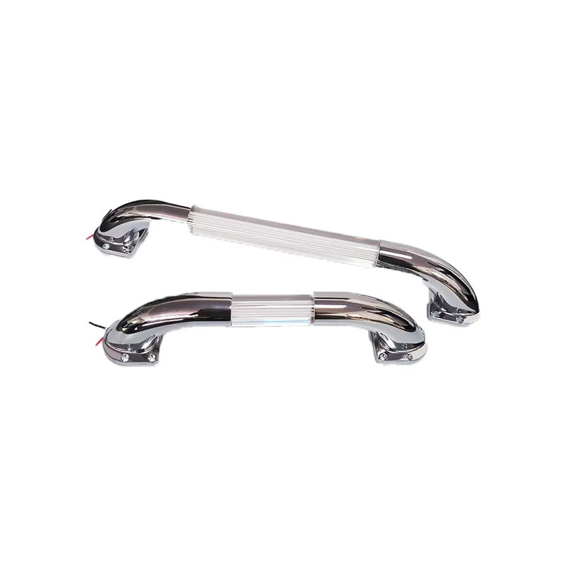 12V 24V LED RV Entry Door Grab Handle 13 Inches White/Blue Lighted Assist Bar for Car Motorhome Caravan Marine/Yacht