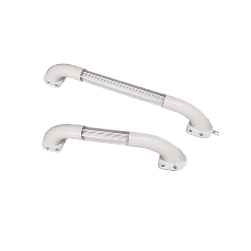 12V 24V LED RV Entry Door Grab Handle 13 Inches White/Blue Lighted Assist Bar for Car Motorhome Caravan Marine/Yacht