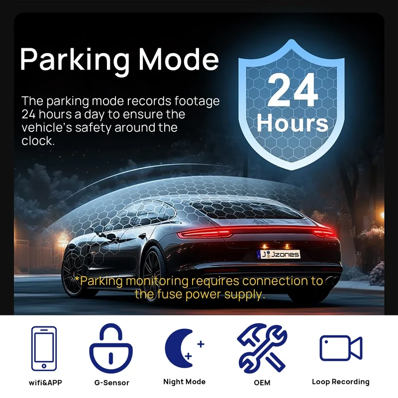 Dash Cam 4K 2160P UHD Custom Fit F-150 F-250 RAPTOR 2021-2025 Loop Recording G-sensor App Control WIFI Car Black Box Dual Lens