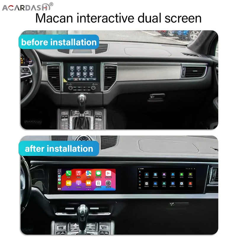 ACARDASH Dual 12.3" Touch Screen Auto Android Car Dvd Player Interactive Screen for Macan 2014-2017 PCM3.1 PCM4.0 With Carplay