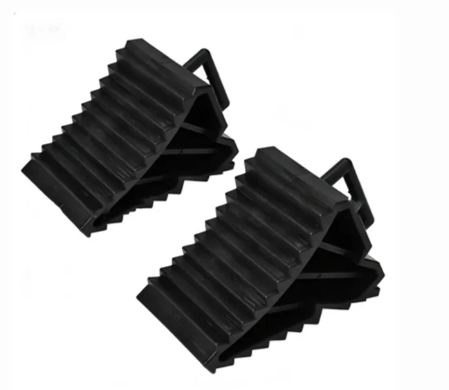 2pcs Car Truck RV/Tripper Wheel Alignment Tire Pad Rubber Slip Stopper Wheel Chocks Blocks Parking Equipment Trailers Campers