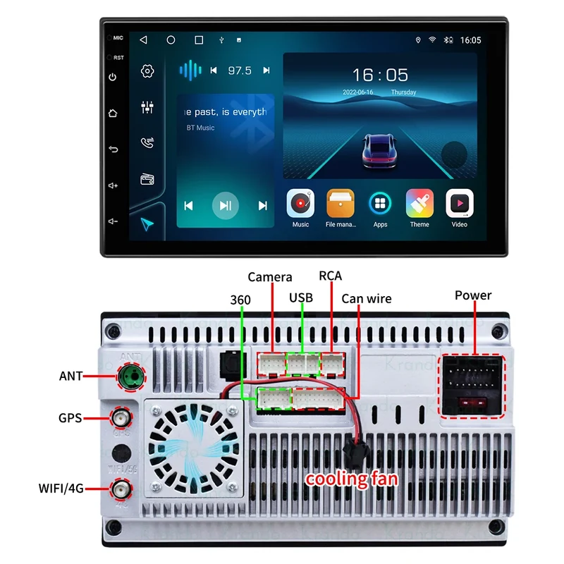 Krando Android 13.0 Universal 7 Inch TS18 Car Radio Screen Wireless Carplay Navigation GPS Wifi Multimedia Androiod Auto Stereo