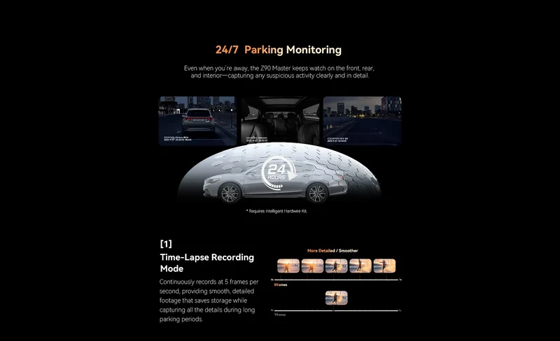 DDPAI Z90 Master/Z90 Pro /Z90 Series Flagship Dual Lens Triple Vision Car Dash Cam Video Recorder ADAS WDR Loop Recording Touch