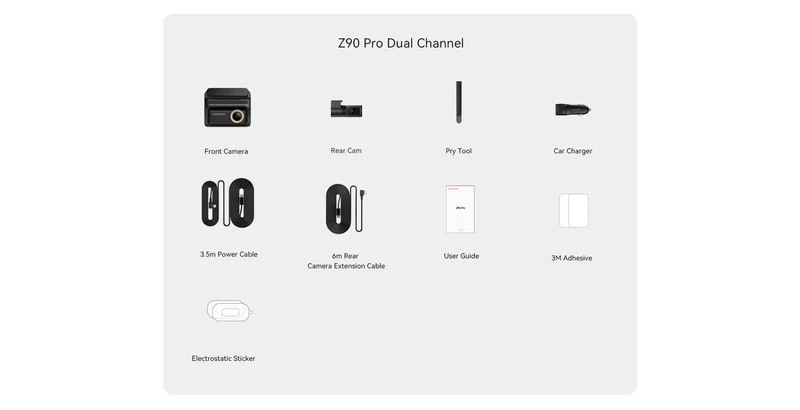 DDPAI Z90 Master/Z90 Pro /Z90 Series Flagship Dual Lens Triple Vision Car Dash Cam Video Recorder ADAS WDR Loop Recording Touch