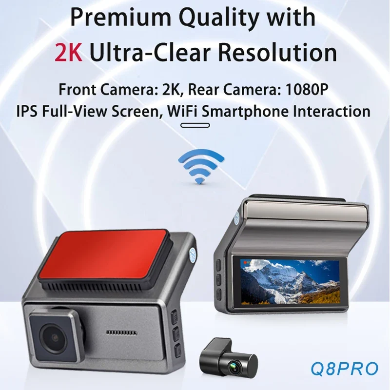 Dual Lens 2.4G/5GWIFI Car Black Box DVR Front4K Back1080P 3.16 IPS Screen Dashcam External GPS Module ADAS+BSD Super Nightvision