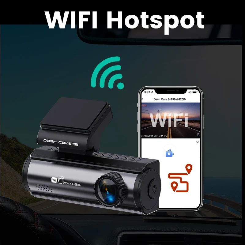 4K 3.2 Inch Hidden Mini Dash Cam With Front and Rear Wifi GPS FHD 2160P Rear View Camera Night Vision Auto Camera for Car