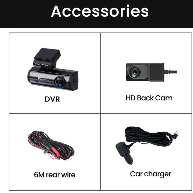 4K 3.2 Inch Hidden Mini Dash Cam With Front and Rear Wifi GPS FHD 2160P Rear View Camera Night Vision Auto Camera for Car