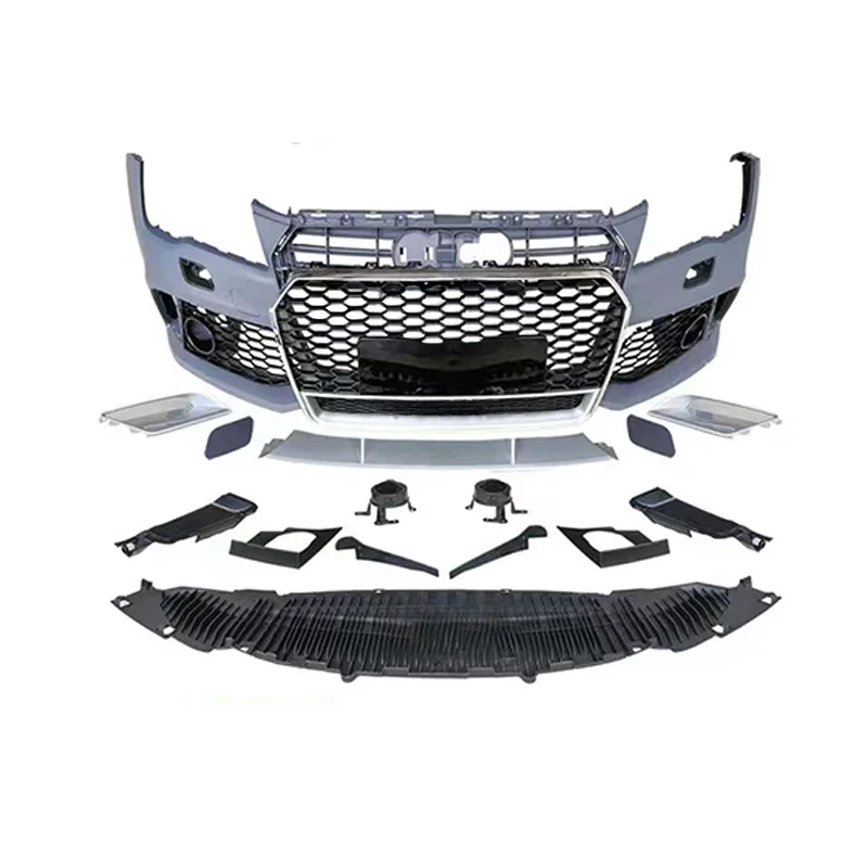Car A7 S7 C7 Body Kits Upgrade RS7 Style Facelift Front Bumper With Front Grille 4 Rings logo for AUDI A7 S7 C7 2009-2015