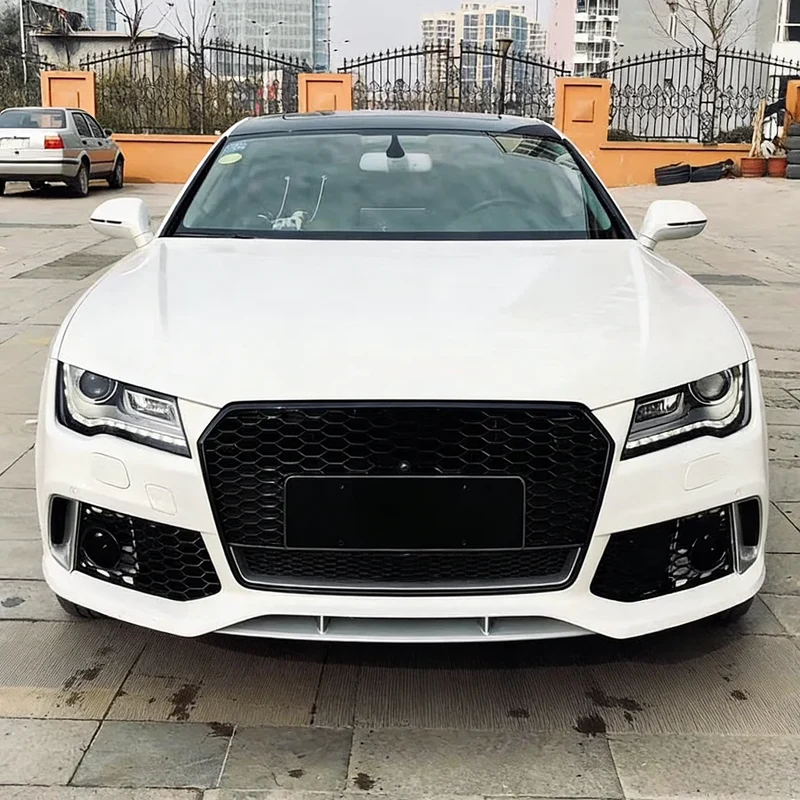 Car A7 S7 C7 Body Kits Upgrade RS7 Style Facelift Front Bumper With Front Grille 4 Rings logo for AUDI A7 S7 C7 2009-2015