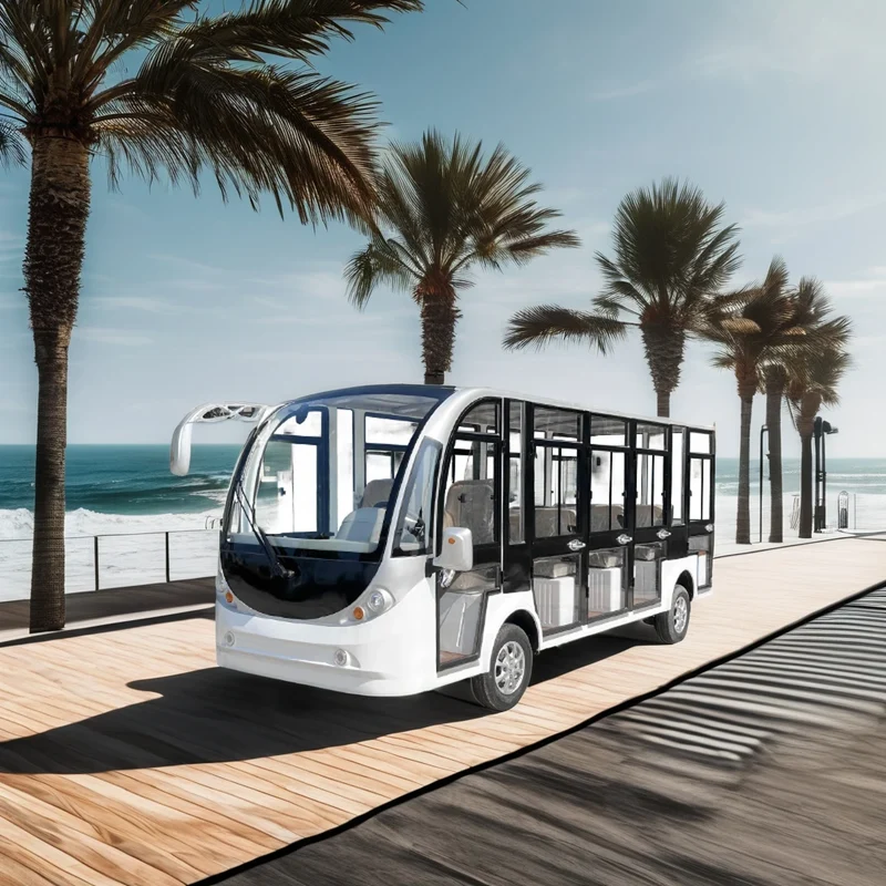 China Manufacture Sales Enclosed Tourist Bus Electric Sightseeing Car