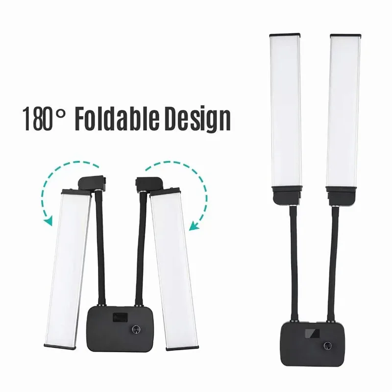 45W LED Video Light Double Arms Fill LED Light Selfie Light Long Strips LED Light for Photo Studio Live Broadcast Tiktok Stream