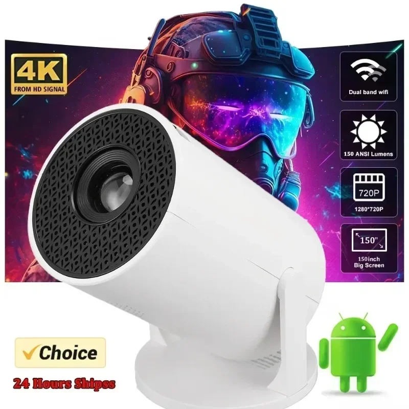 New Mini HY300 Projector 4K Android 11 Wifi6 290ANSI Allwinner H713 BT5.0 1080P 1280*720P Cinema Outdoor Portable Projetors