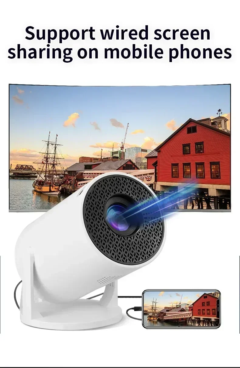 New Mini HY300 Projector 4K Android 11 Wifi6 290ANSI Allwinner H713 BT5.0 1080P 1280*720P Cinema Outdoor Portable Projetors