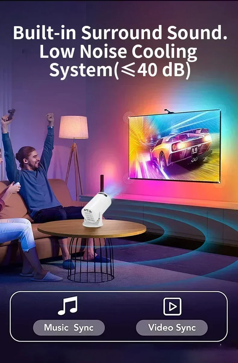 New Mini HY300 Projector 4K Android 11 Wifi6 290ANSI Allwinner H713 BT5.0 1080P 1280*720P Cinema Outdoor Portable Projetors