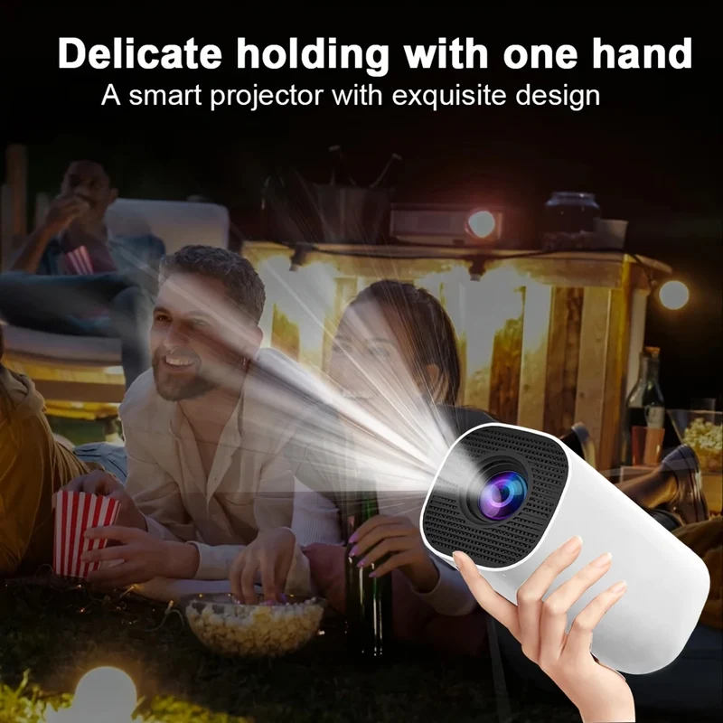 New Portable Projector With WiFi 6 And Wireless 5.0, Native 720P Support 4K Smart Projector, Adjustable Screen, 180° Rotation, B