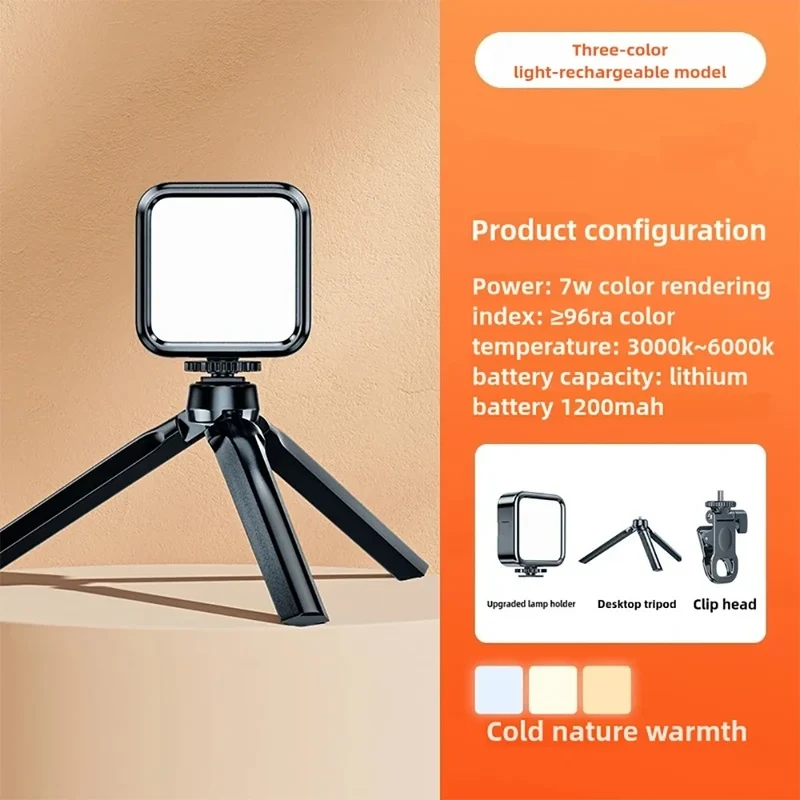 Portable LED Selfie Light for iPhone Samsung iPad Mobile Phone Laptop Clip Rechargeable Flash Fill Photo Video Photography Lamp