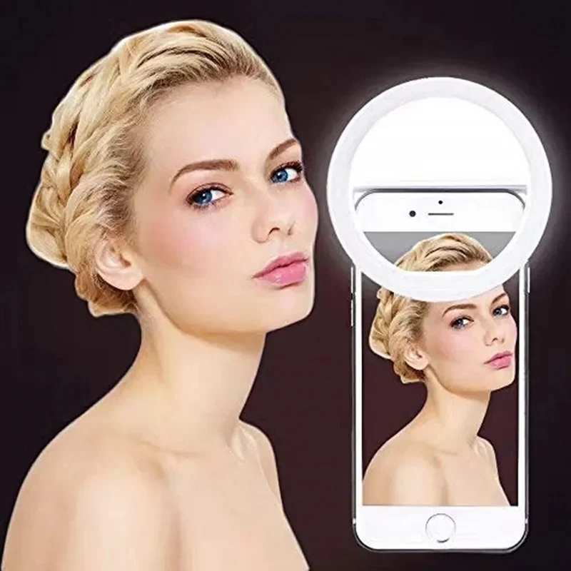 Led Selfie Ring Light Mobile Phone Lens Lamp Adjustable Live Brightness Portable Selfie Fill Ring Light For iPhone Xiaomi Huawei