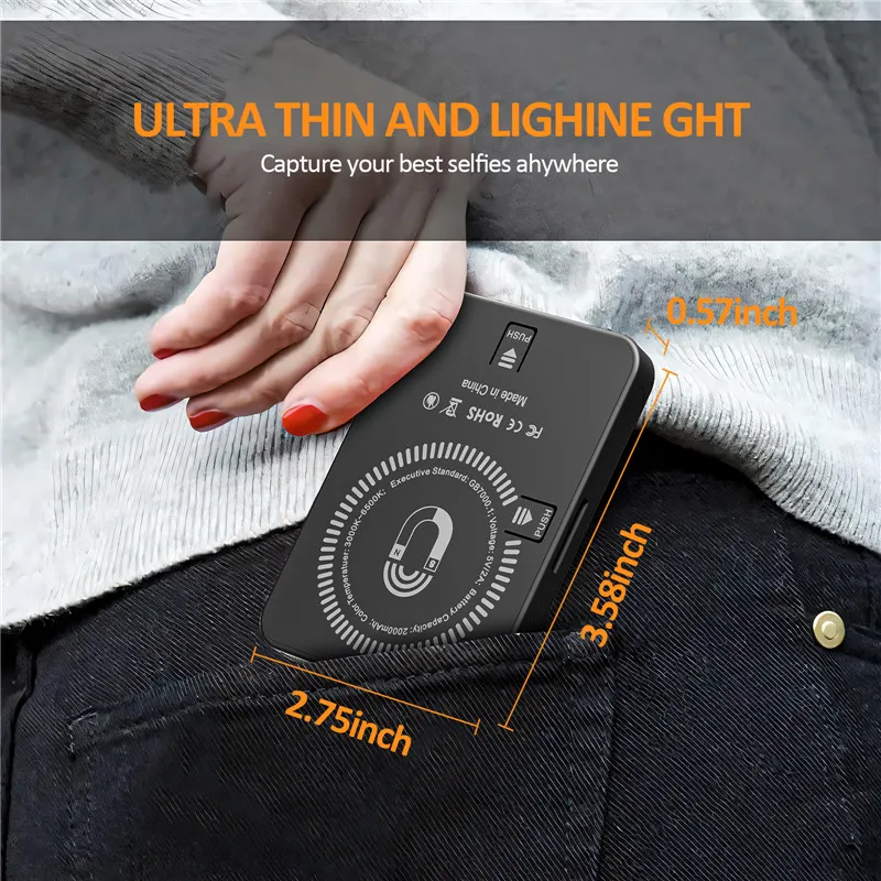 Mini Magnetic Phone Selfie Light For iPhone Magsafe Pocket Light for Tablet Laptop Computer Video TikTok YouTube Filming Makeup