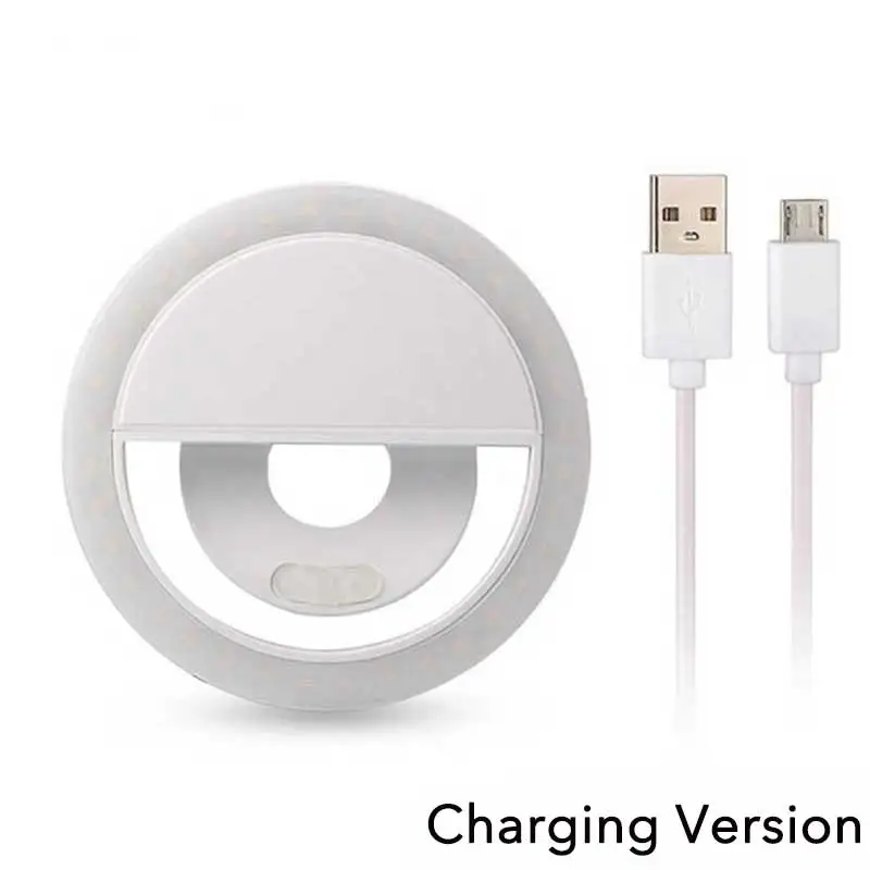 USB Charge Led Selfie Ring Light Mobile Phone Lens LED Selfie Lamp Ring for iPhone for Samsung Xiaomi Phone Selfie Light