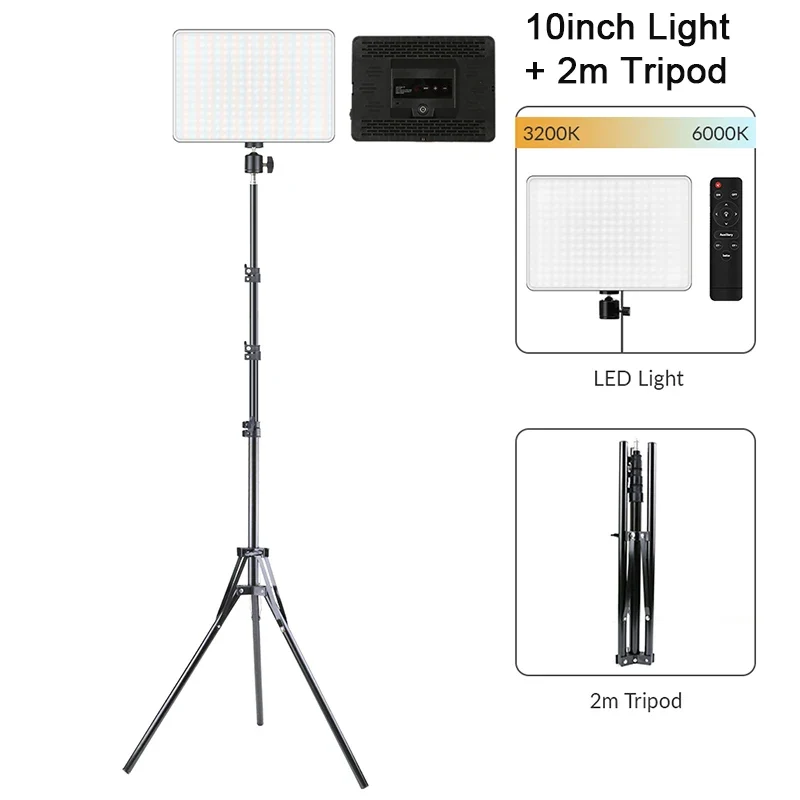 14inch 10inch LED Video Light Panel EU Plug 3200K-6000K Photography Lighting Remote Control For Live Streaming Photo Studio Lamp