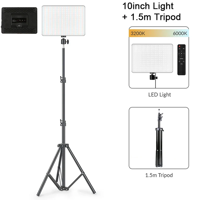 14inch 10inch LED Video Light Panel EU Plug 3200K-6000K Photography Lighting Remote Control For Live Streaming Photo Studio Lamp