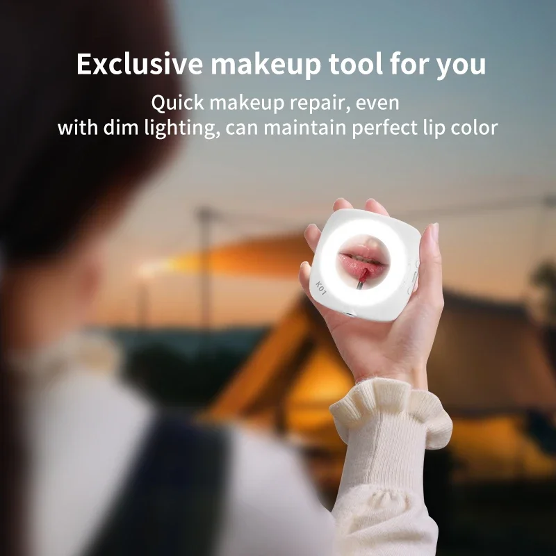 Phone Selfie Light 2700K-6500K Portbal Pocket Make UP Fill Light with Rechargable Battery Clip Rig Photo Lamp for Beauty Ring