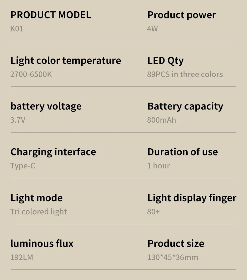 Phone Selfie Light 2700K-6500K Portbal Pocket Make UP Fill Light with Rechargable Battery Clip Rig Photo Lamp for Beauty Ring