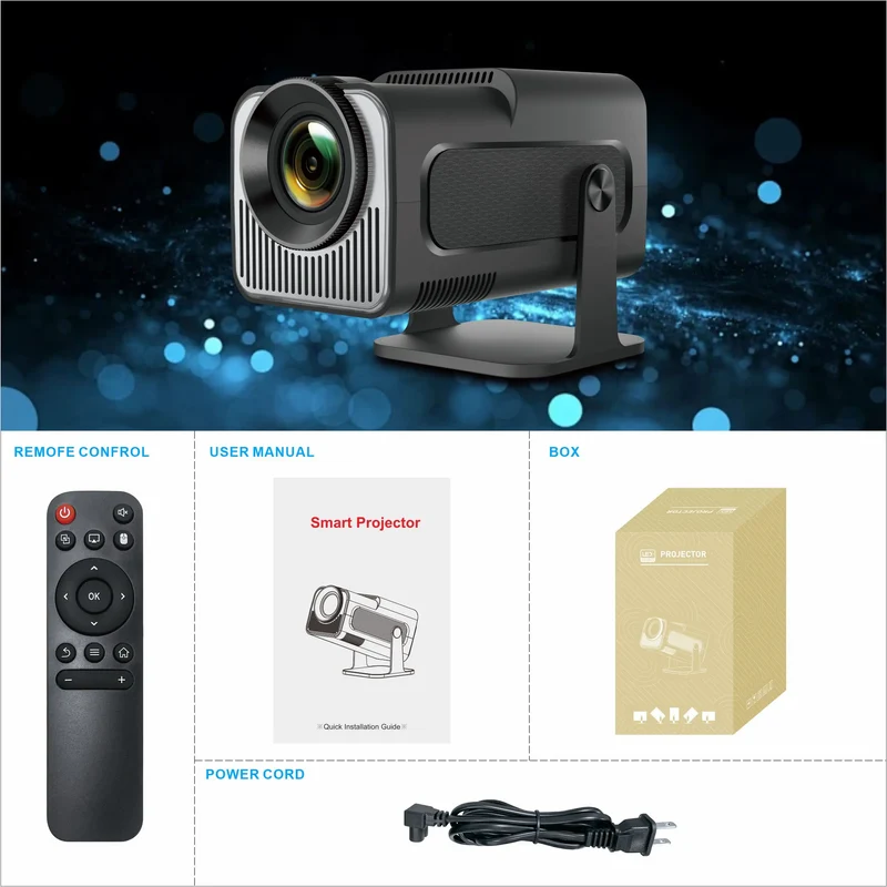 Salange HY320 MINI Android 14.0 Projector LED Beamer Home Cinema 300ANSI 720P WIFI Smart TV HD 1080P 4K Movie