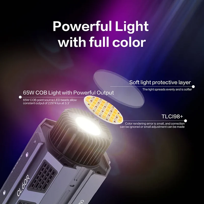 COLBOR CL60 CL60R Photography Fill Lighting Protable Video Light Tiktok Youtube Lamp with APP Control