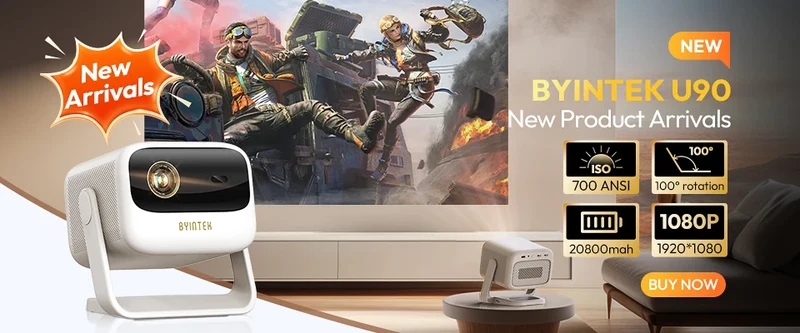 BYINTEK LOVE U4 Smart Mini Home Theater Projector 4K 1080P Video Android WIFI for Smartphone Cinema