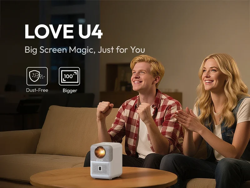 BYINTEK LOVE U4 Smart Mini Home Theater Projector 4K 1080P Video Android WIFI for Smartphone Cinema