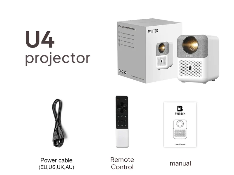 BYINTEK LOVE U4 Smart Mini Home Theater Projector 4K 1080P Video Android WIFI for Smartphone Cinema
