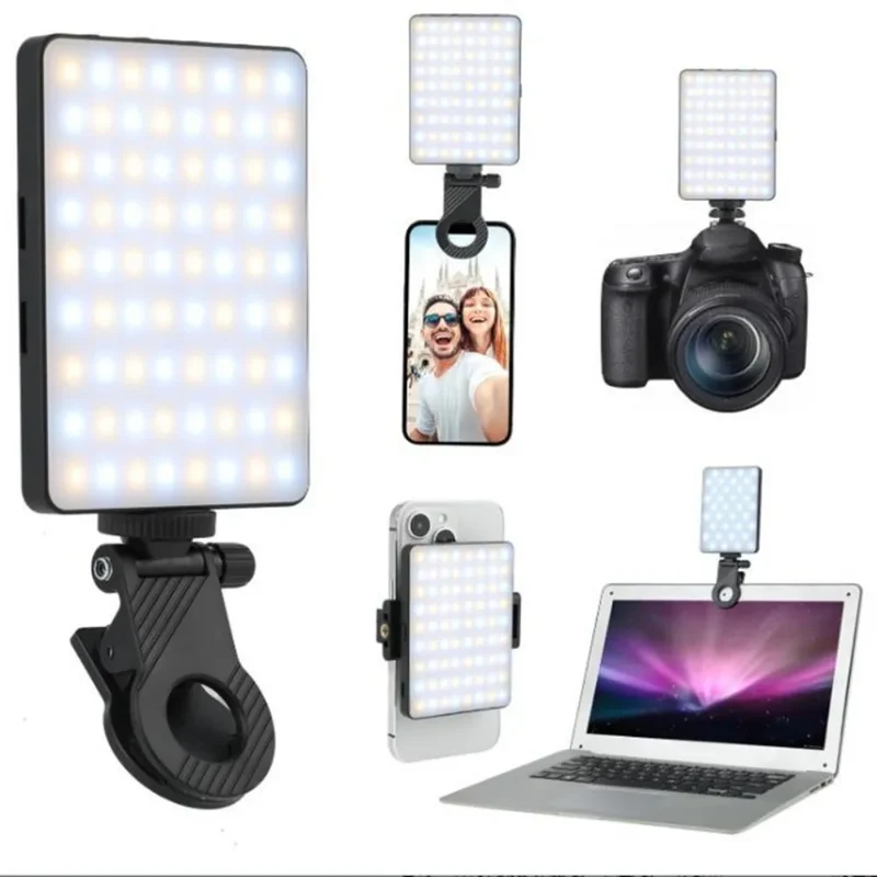 Mobile Phone Fill Light 3 Modes Adjustable Type-C USB Dual Port Charging Fill Lamp For Live Streaming Selfie Video Conferencing
