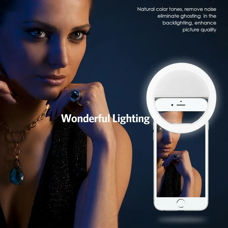 LED selfie fill light, mobile phone lens fill light, suitable for iPhone, Samsung, Xiaomi, Huawei mobile phone selfie fill light