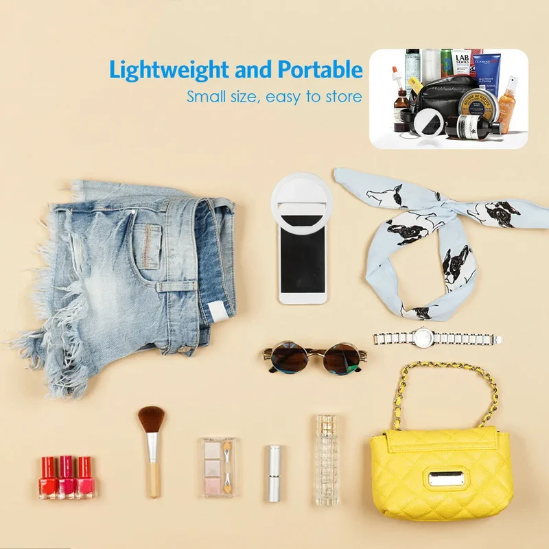 LED selfie fill light, mobile phone lens fill light, suitable for iPhone, Samsung, Xiaomi, Huawei mobile phone selfie fill light