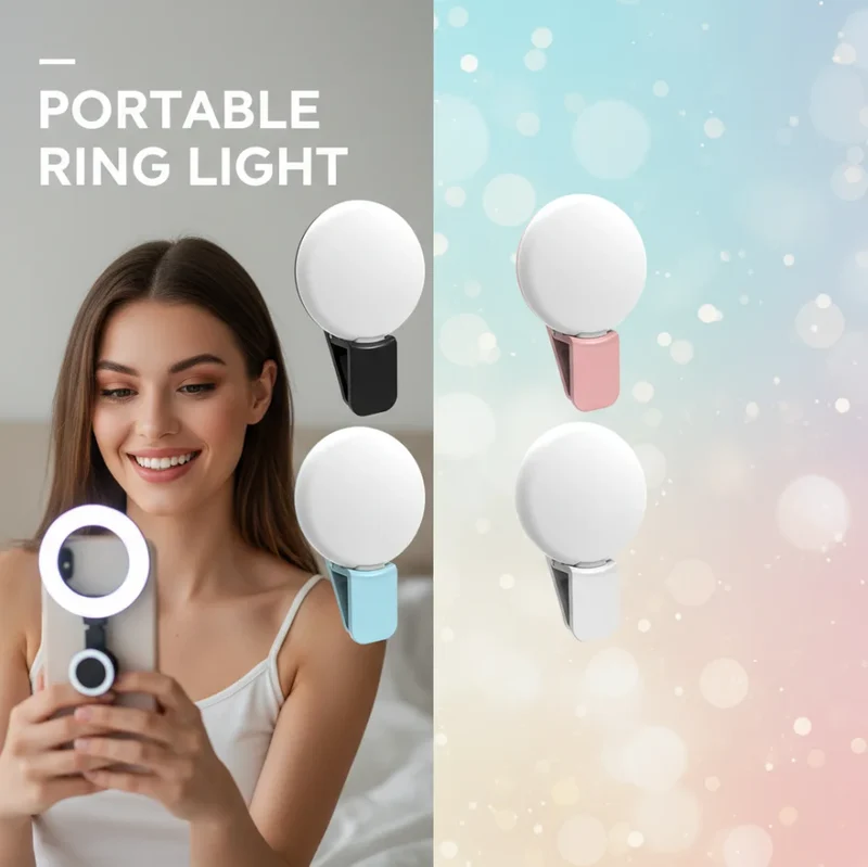 Portable Mini LED Selfie Ring Light for Mobile Phones Durable Three Step Dimming Photography Clip-On Fill Light for Perfect Self