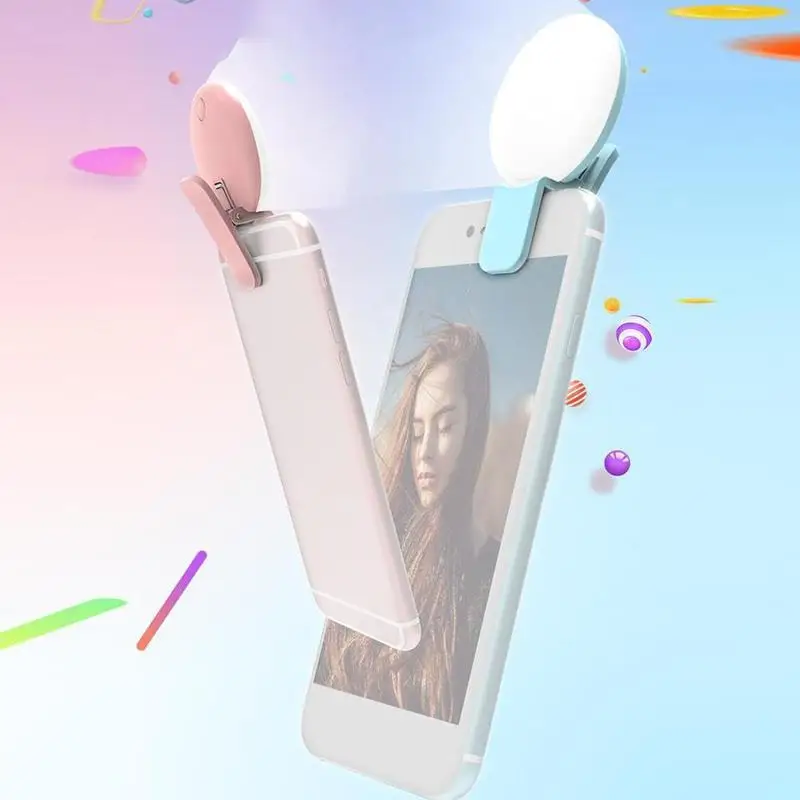 Portable Mini LED Selfie Ring Light for Mobile Phones Durable Three Step Dimming Photography Clip-On Fill Light for Perfect Self