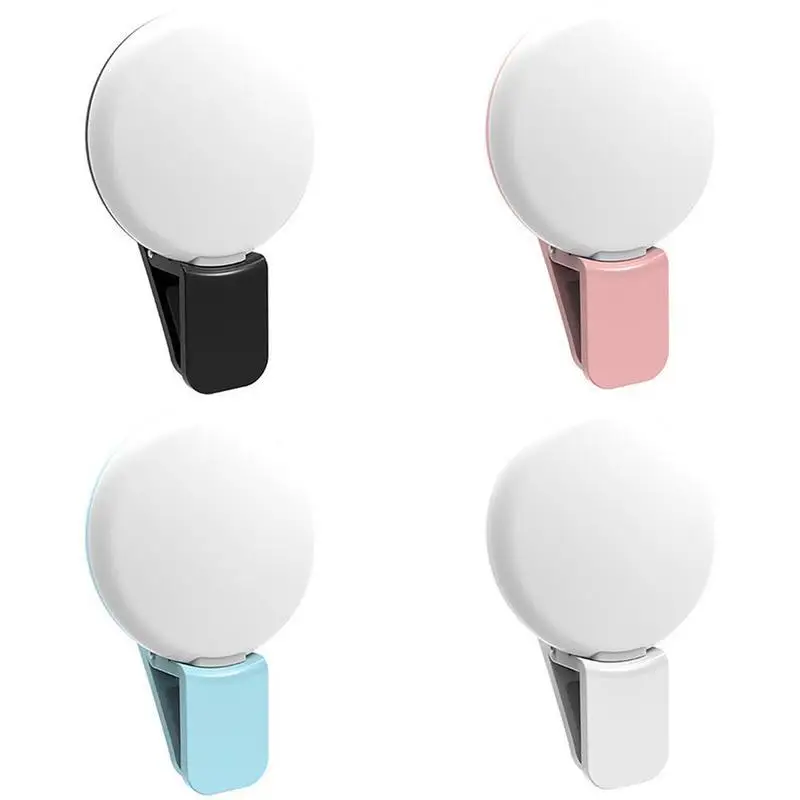 Portable Mini LED Selfie Ring Light for Mobile Phones Durable Three Step Dimming Photography Clip-On Fill Light for Perfect Self