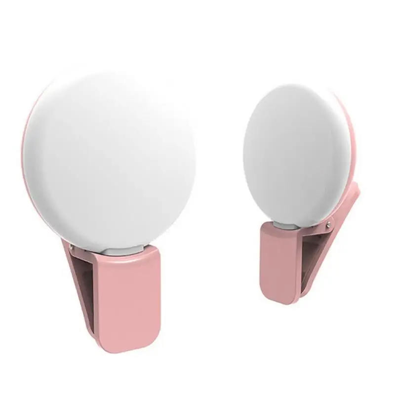 Portable Mini LED Selfie Ring Light for Mobile Phones Durable Three Step Dimming Photography Clip-On Fill Light for Perfect Self