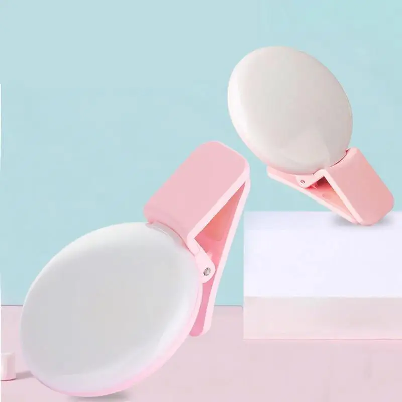 Portable Mini LED Selfie Ring Light for Mobile Phones Durable Three Step Dimming Photography Clip-On Fill Light for Perfect Self